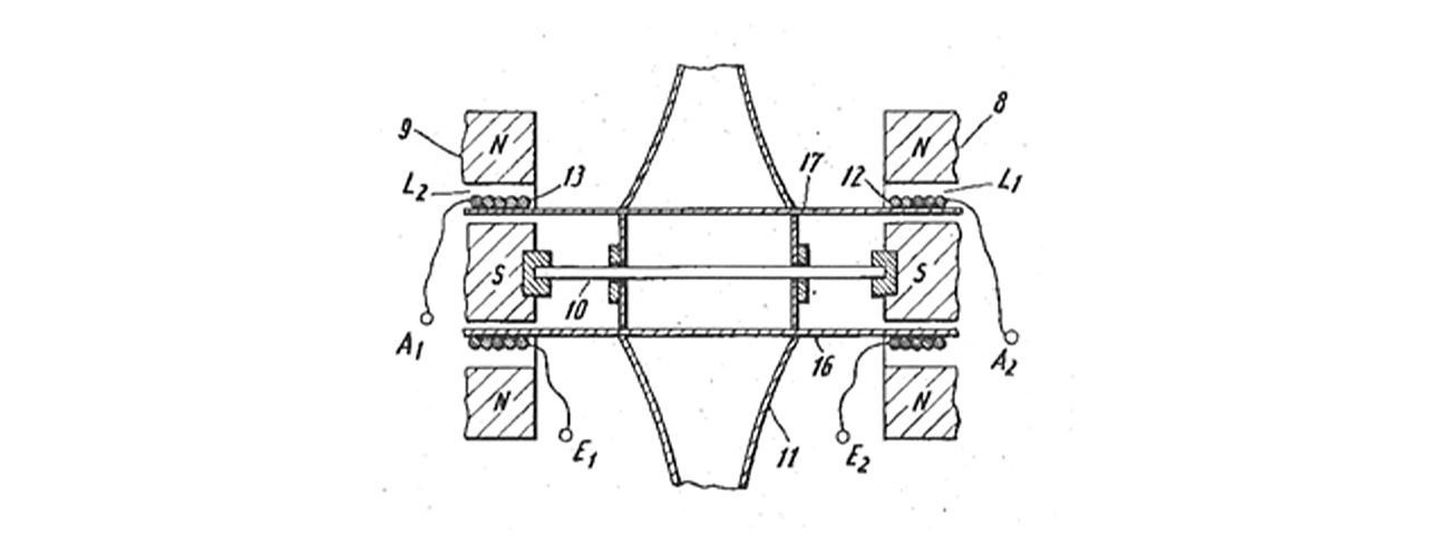 1968년 독일 특허를 받은 푸시풀 무빙 코일 스피커(Push-pull moving coil loudspeaker)